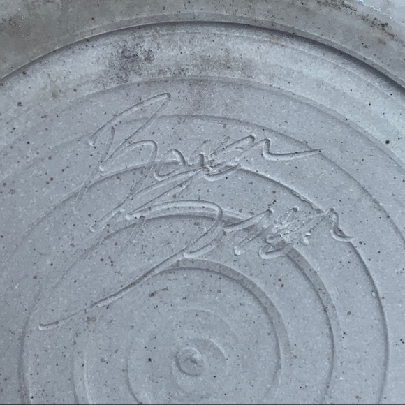 Vintage Fern Stoneware Ruffle Edge Art Deco Platter - Picture 6 of 6